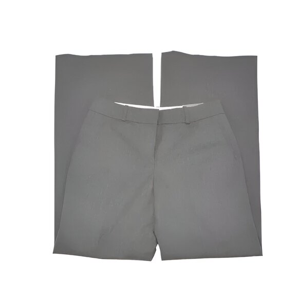 NWT Ann Taylor Heathered Twill Gray Wide Leg Flare Minimalist Work Dress Pants 4 - Picture 3 of 7